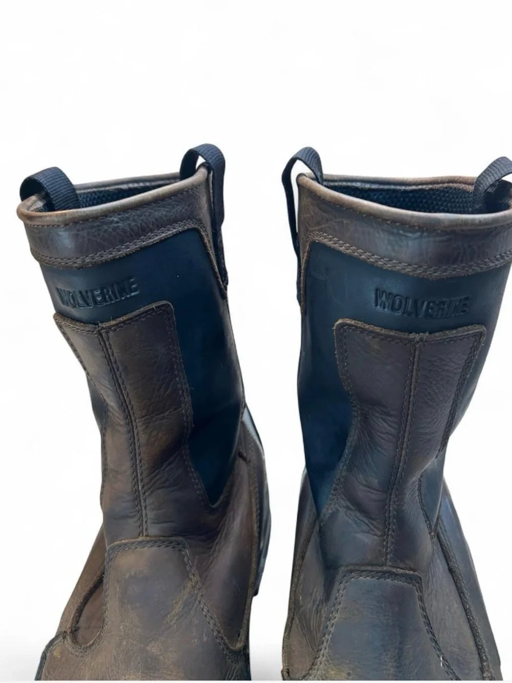 Wolverine Men's Dark Brown Leather Pull-On Work Boots